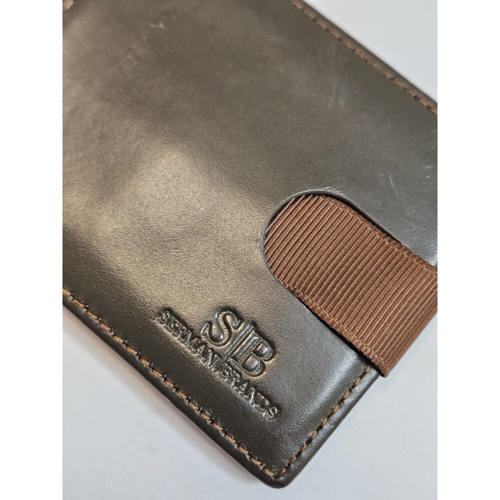 Serman Brands Brown Bifold Men's Wallet with Card Slots and Folding Feature
